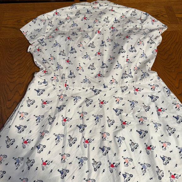 Boden Sophia Multicolor Vespa Moped Scooter Print Shirt Dress 14R Retro Inspired - Picture 14 of 16